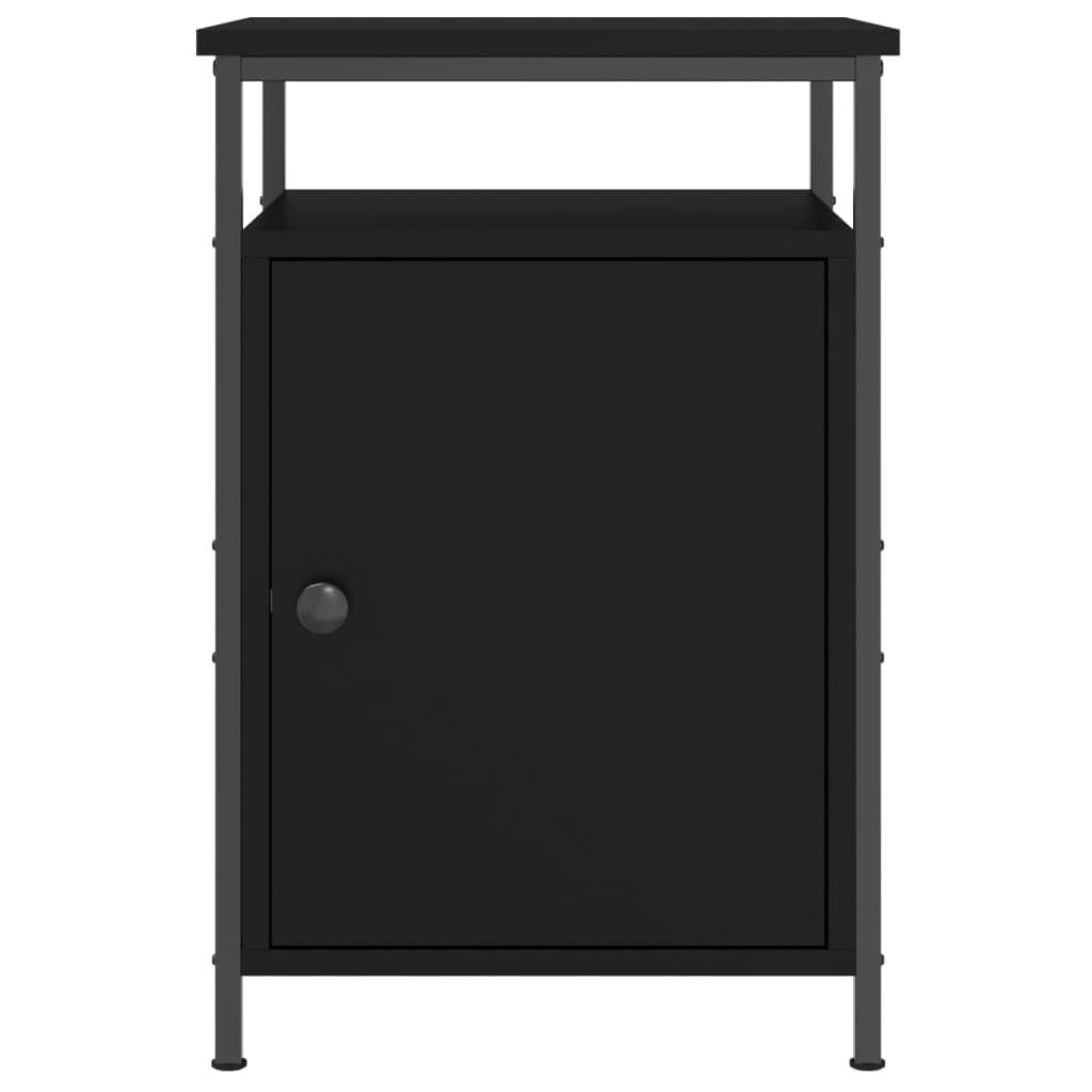 Bedside Cabinets 2 pcs Black Storage Bedroom Nightstand Compact Organiser
