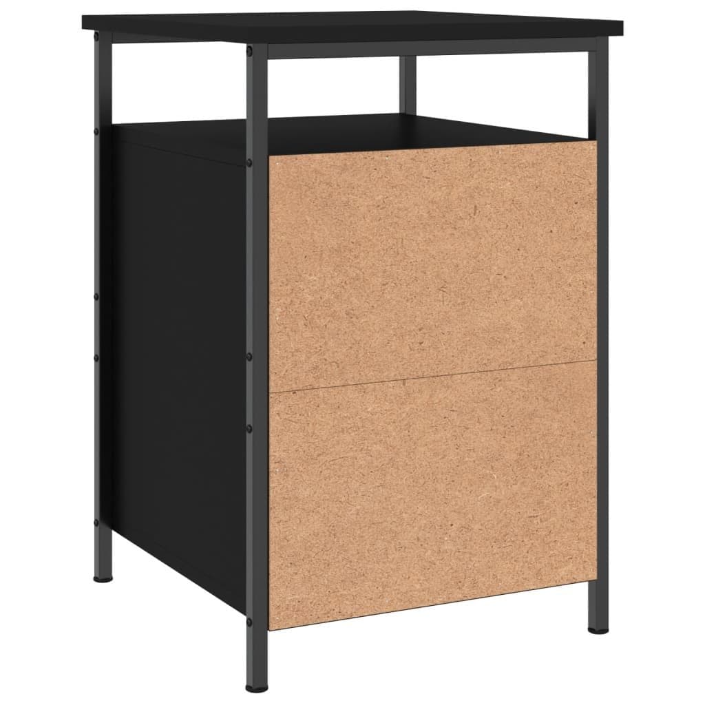 Bedside Cabinets 2 pcs Black Storage Bedroom Nightstand Compact Organiser