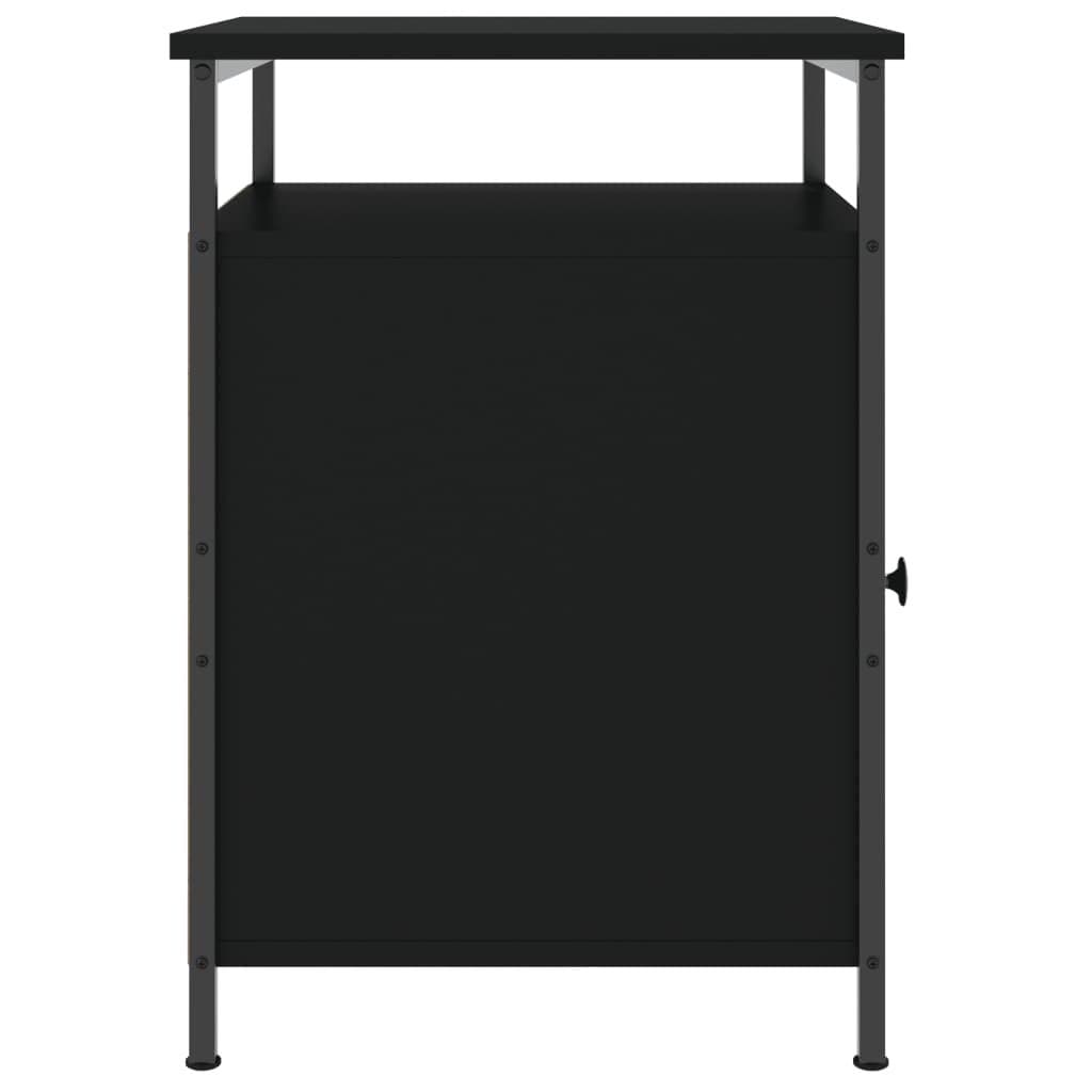 Bedside Cabinets 2 pcs Black Storage Bedroom Nightstand Compact Organiser