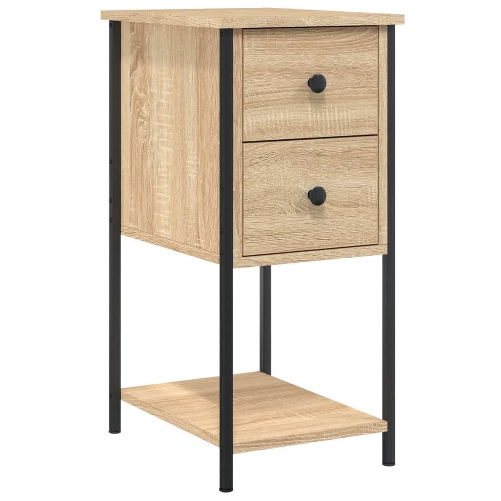 Bedside Cabinets 2 pcs Brown Storage Tables Bedroom Nightstands Engineered Wood
