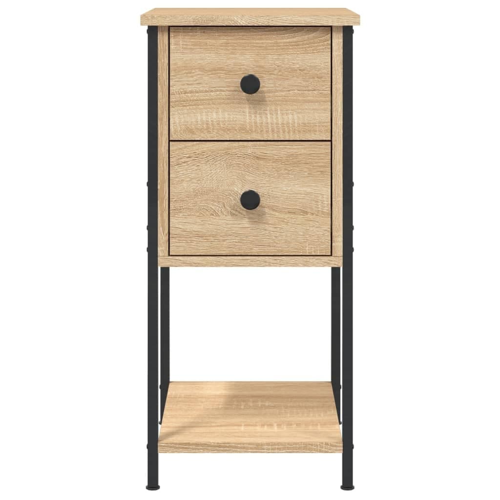 Bedside Cabinets 2 pcs Brown Storage Tables Bedroom Nightstands Engineered Wood