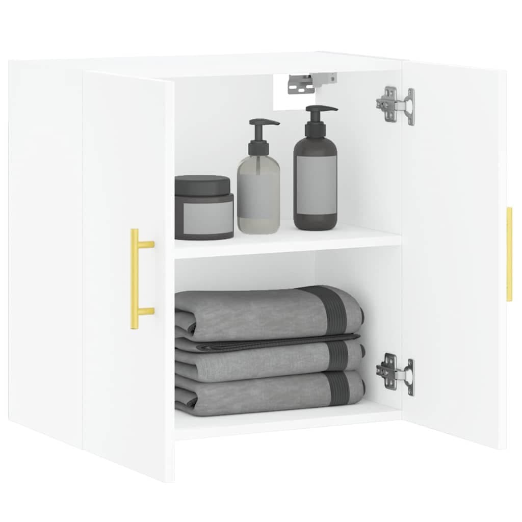 White Wall Mounted Storage Cabinet 60x31x60 cm