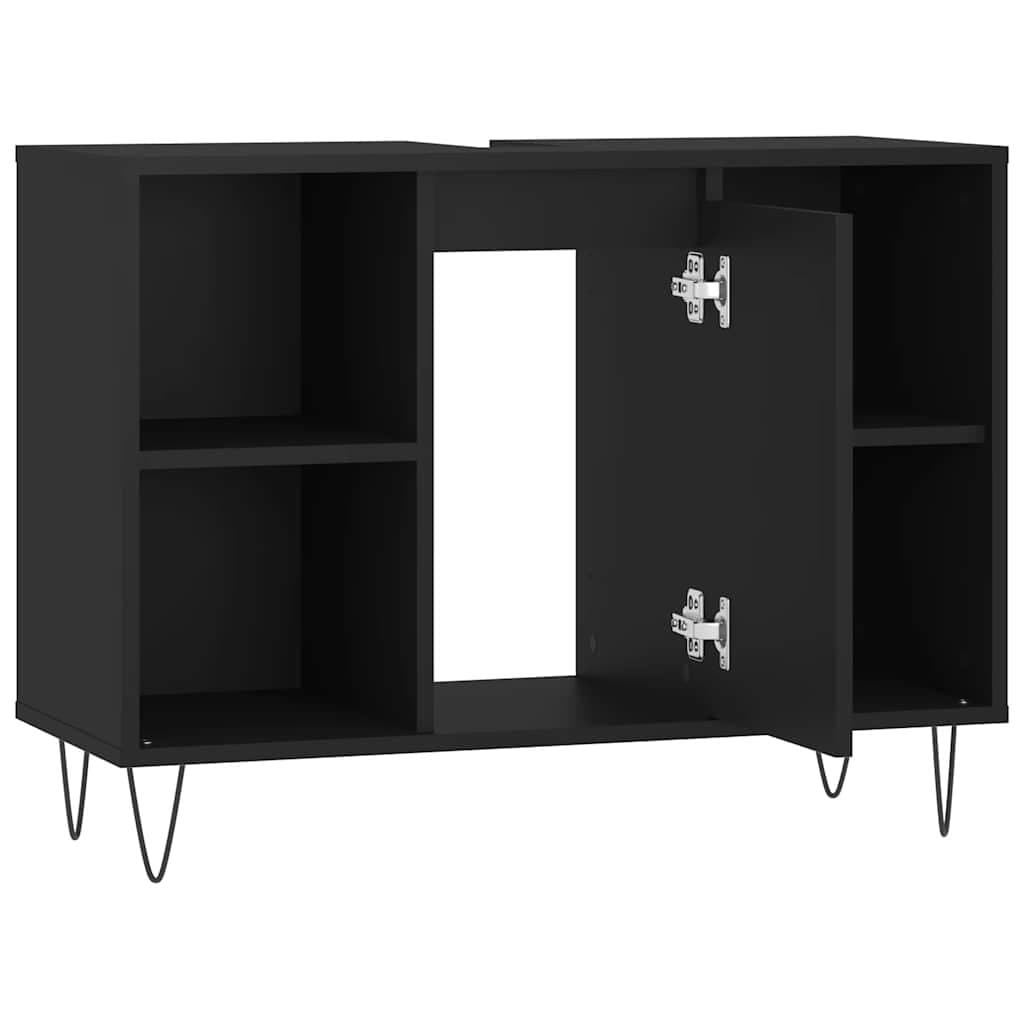 Black Bathroom Vanity Unit 80x33x60 cm