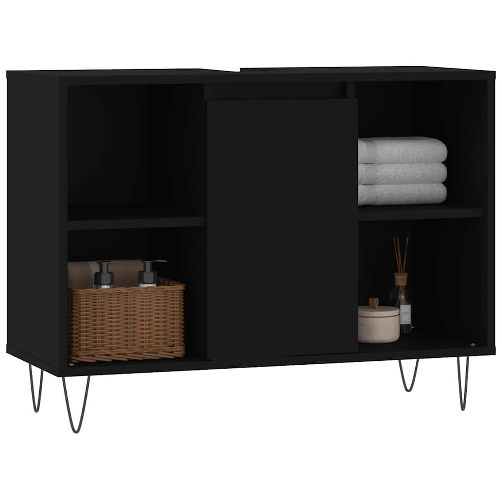 Black Bathroom Vanity Unit 80x33x60 cm