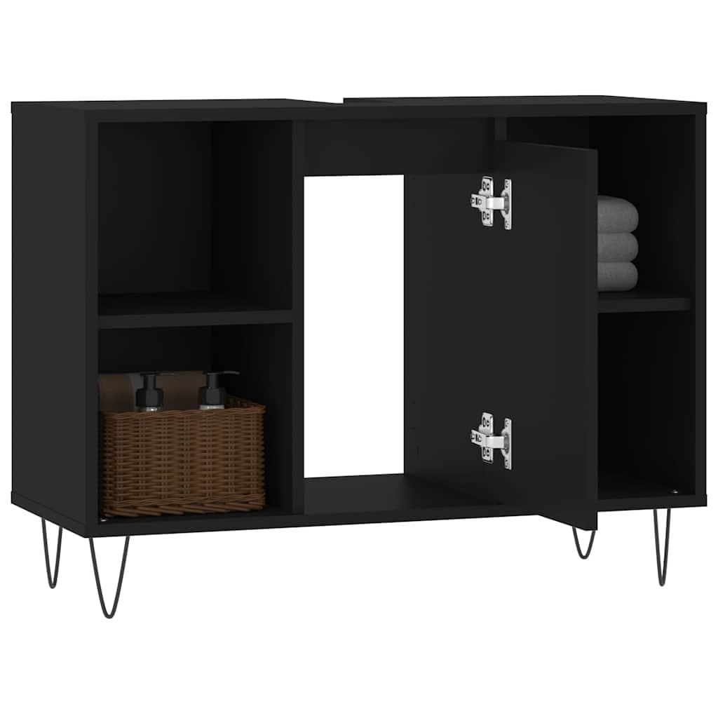 Black Bathroom Vanity Unit 80x33x60 cm