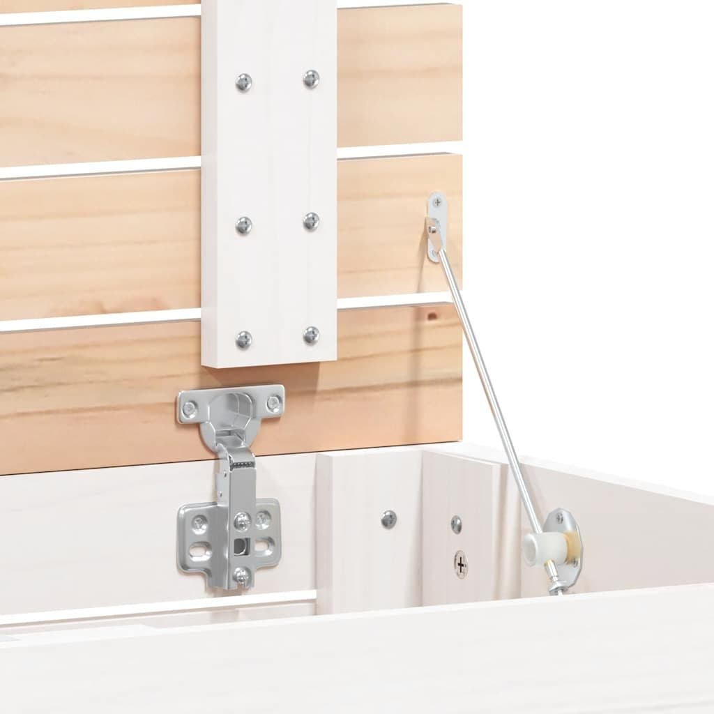 White Wooden Laundry Basket with Lid for Home