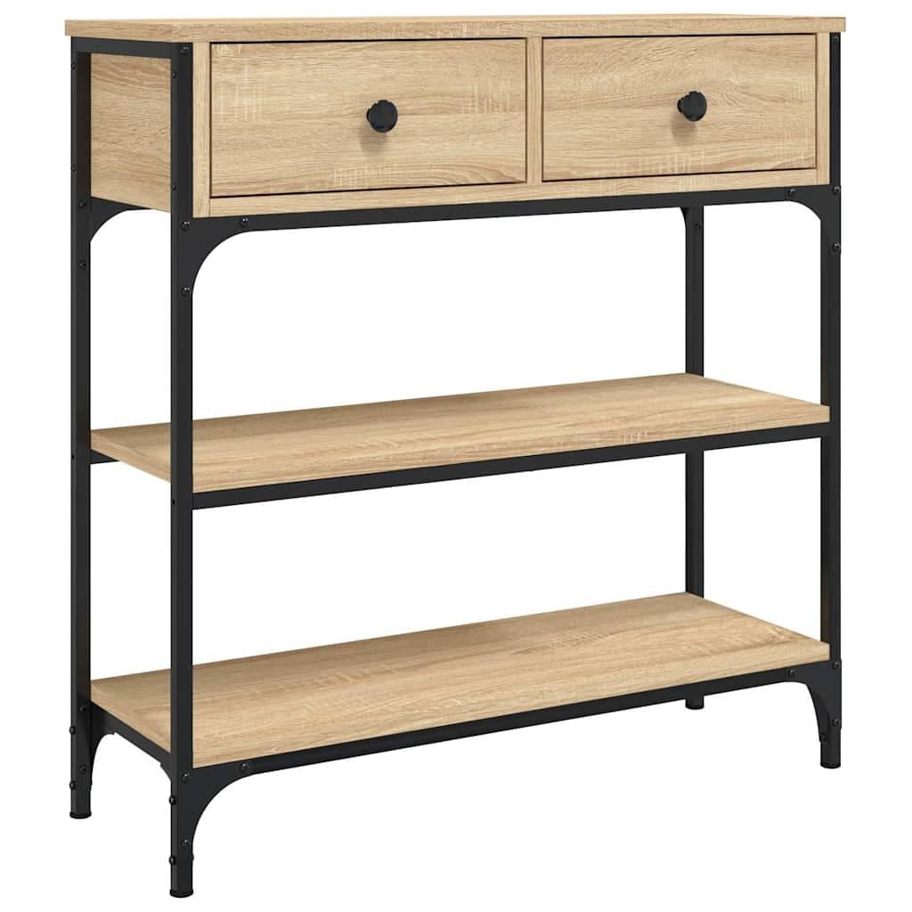 Console Table in Sonoma Oak with Metal Frame