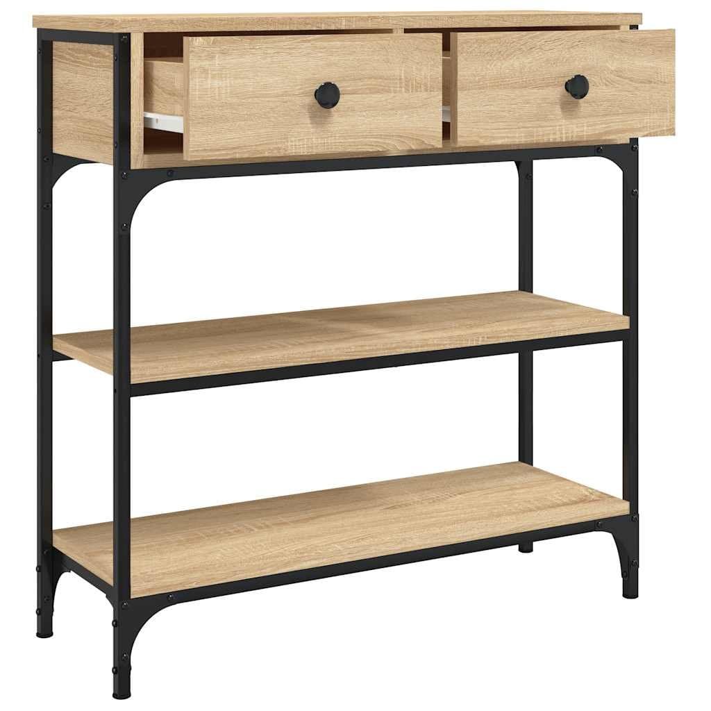 Console Table in Sonoma Oak with Metal Frame