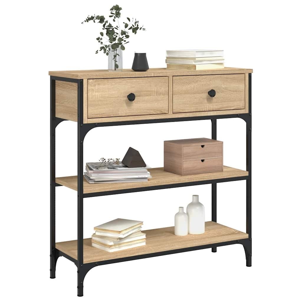 Console Table in Sonoma Oak with Metal Frame