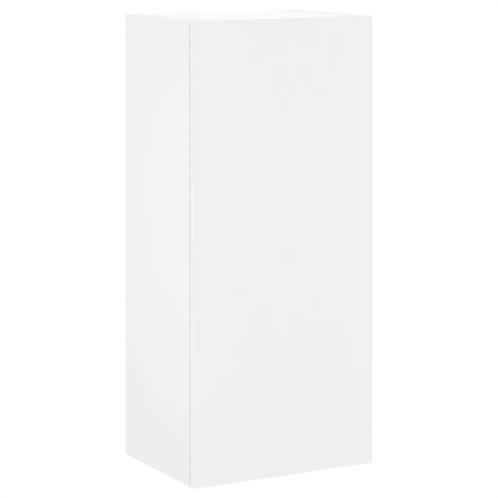 TV Wall Cabinet White Floating Media Unit Wall-Mounted Storage Shelving