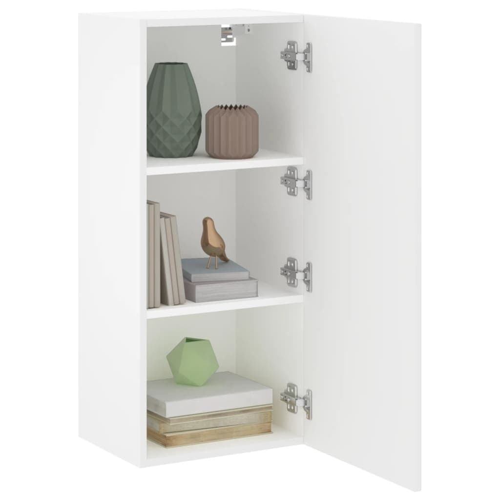 TV Wall Cabinet White Floating Media Unit Wall-Mounted Storage Shelving