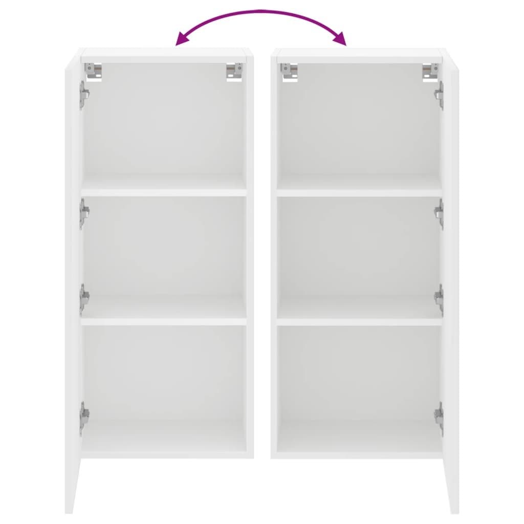 TV Wall Cabinet White Floating Media Unit Wall-Mounted Storage Shelving