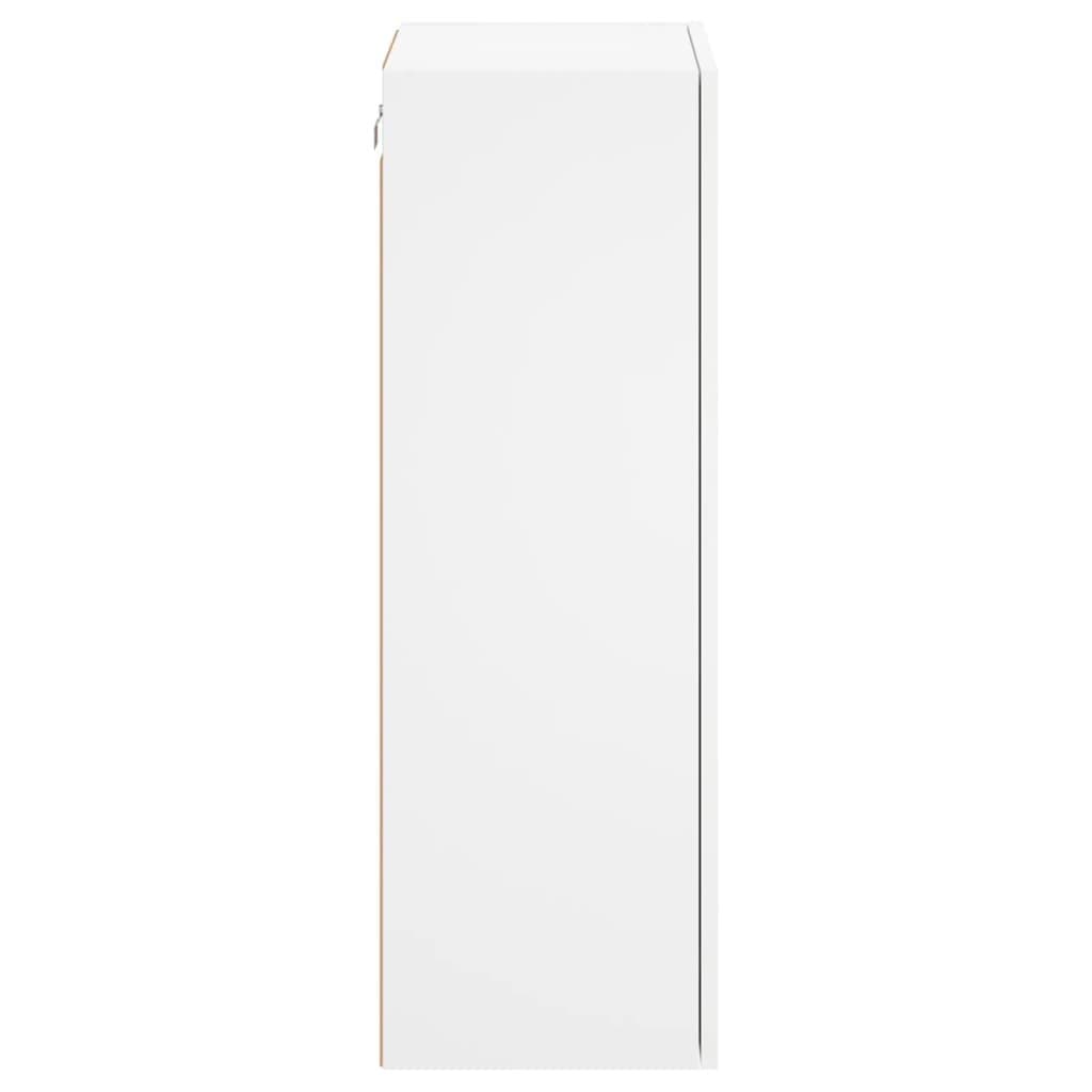 TV Wall Cabinet White Floating Media Unit Wall-Mounted Storage Shelving