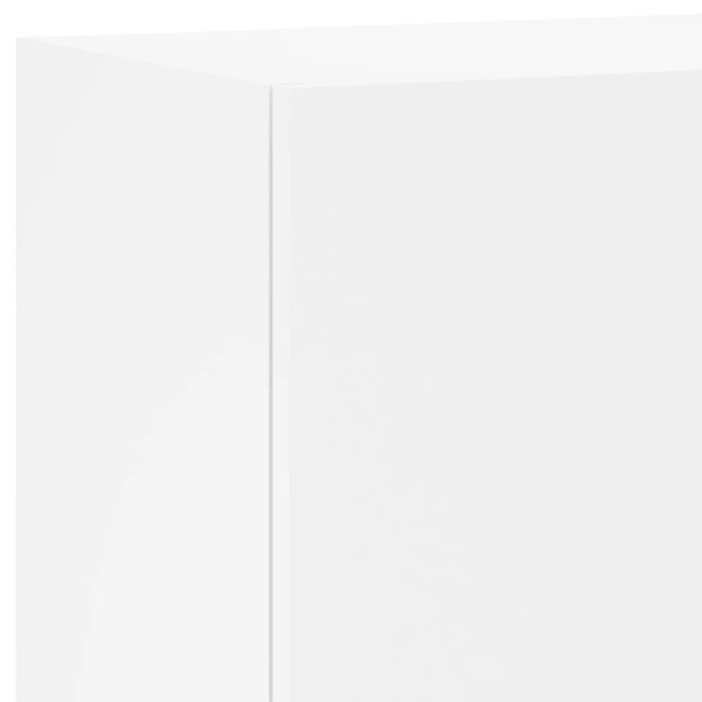 TV Wall Cabinet White Floating Media Unit Wall-Mounted Storage Shelving