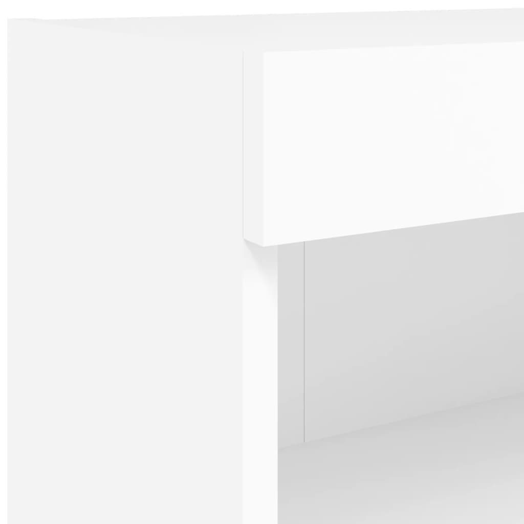 TV Wall Cabinet with RGB LED Lighting in White