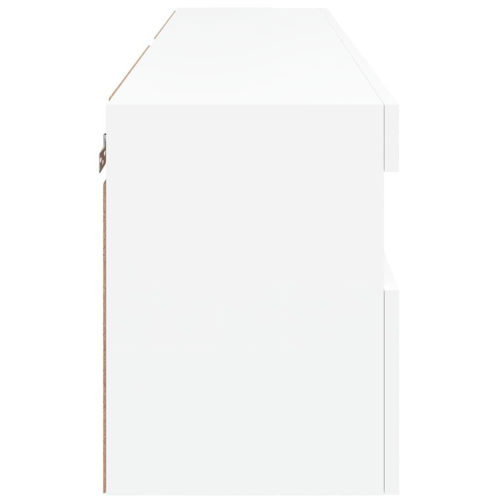 TV Wall Cabinet with RGB LED Lighting in White