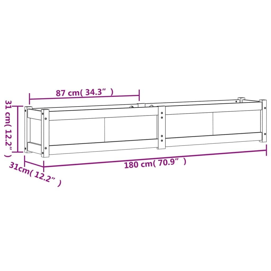 Garden Planters 2pcs Solid Pine Wood Brown