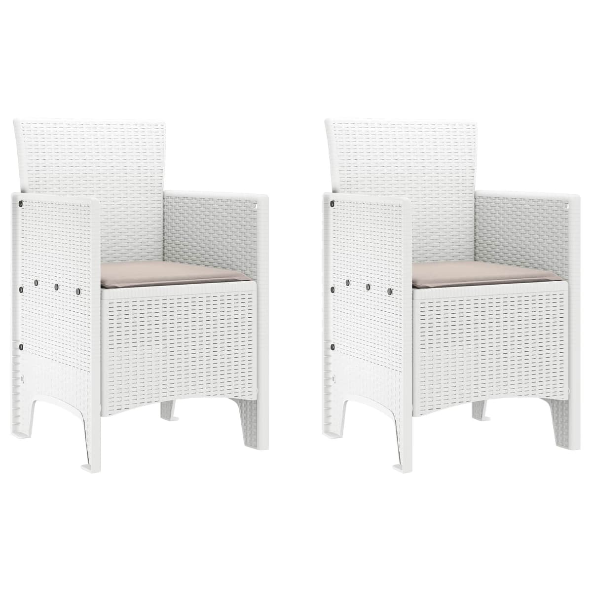 Garden Chair 2 pcs White Outdoor Seating Polypropylene Modern Design Patio