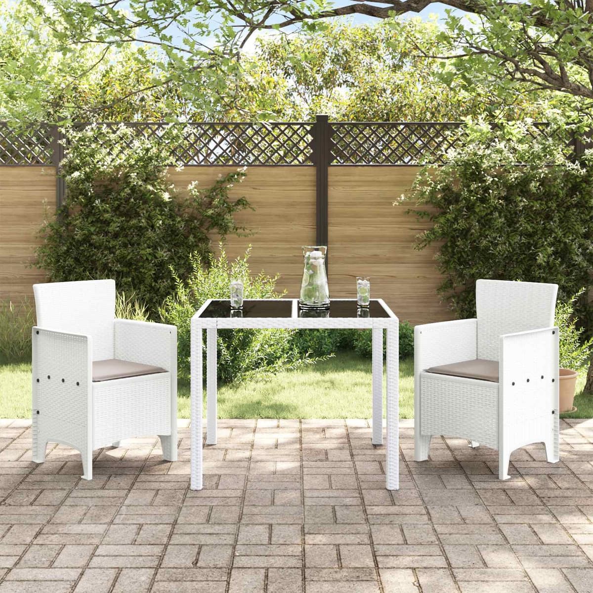 Garden Chair 2 pcs White Outdoor Seating Polypropylene Modern Design Patio