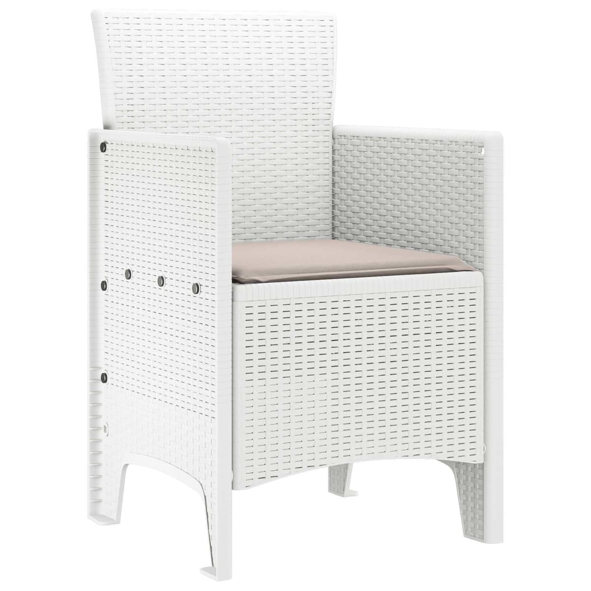 Garden Chair 2 pcs White Outdoor Seating Polypropylene Modern Design Patio
