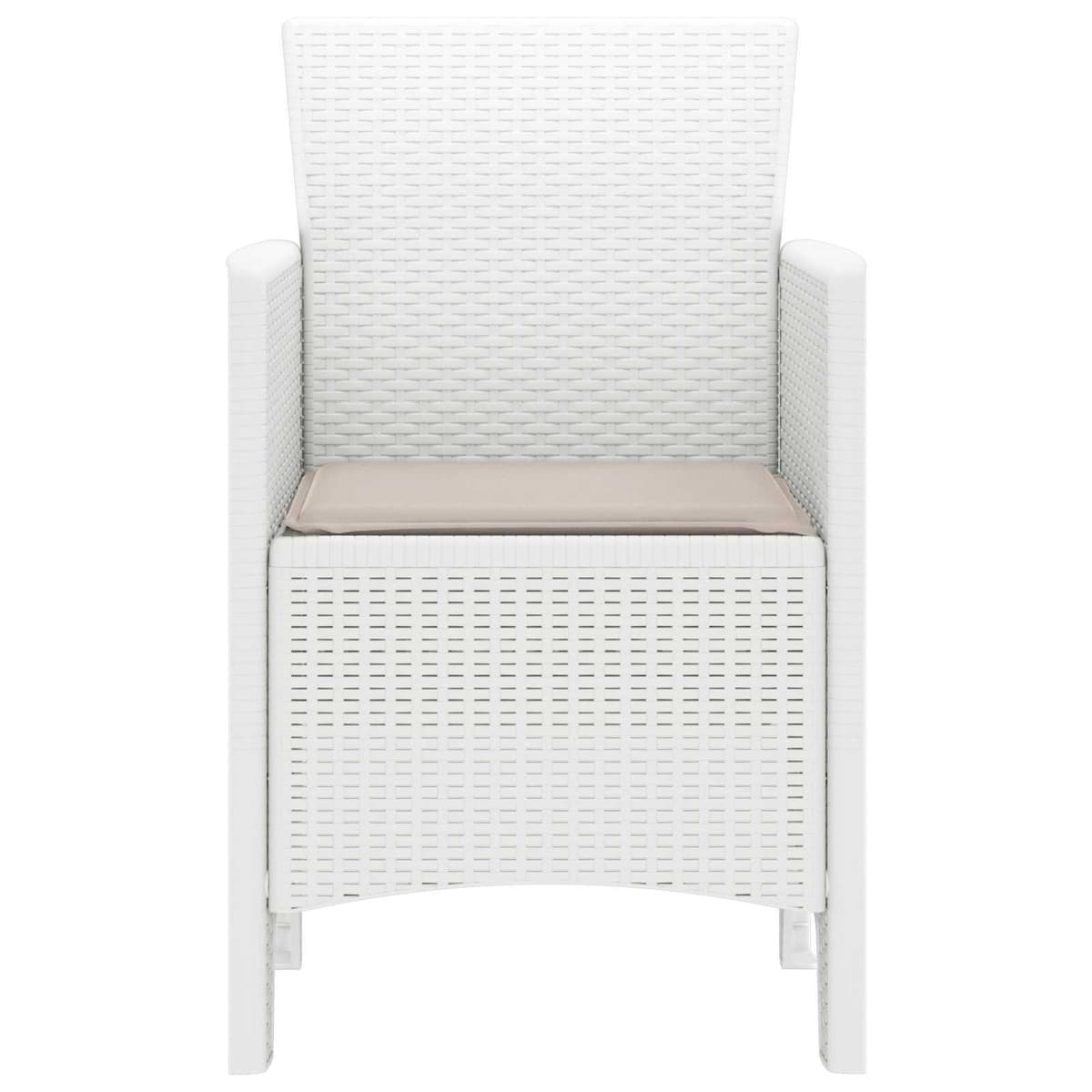 Garden Chair 2 pcs White Outdoor Seating Polypropylene Modern Design Patio