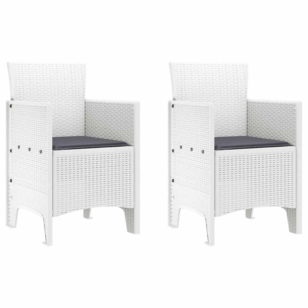 Outdoor Garden Chair Set, 2 Pieces in White