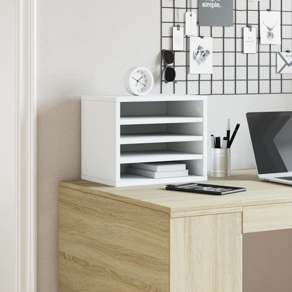 White Desk Organiser for Office Storage
