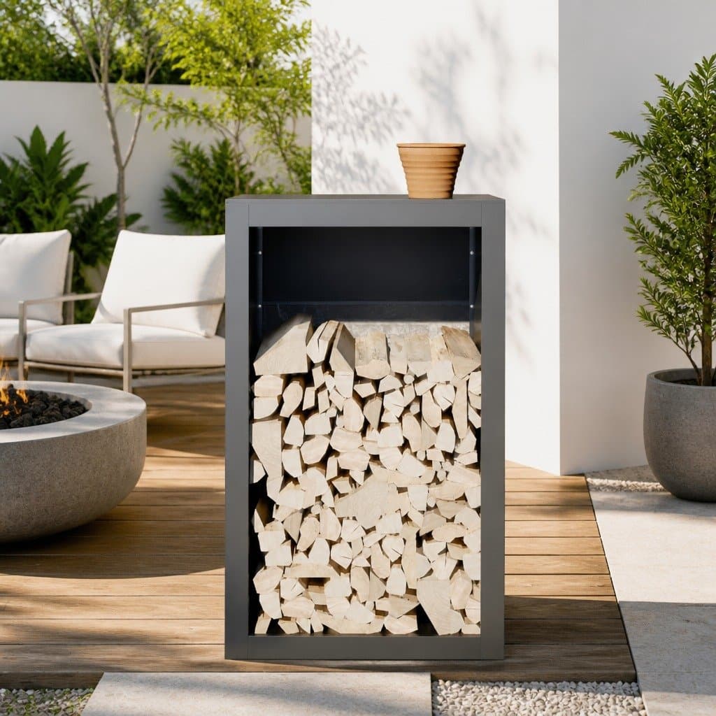 Steel Log Holder for Firewood Storage 60x40x100cm