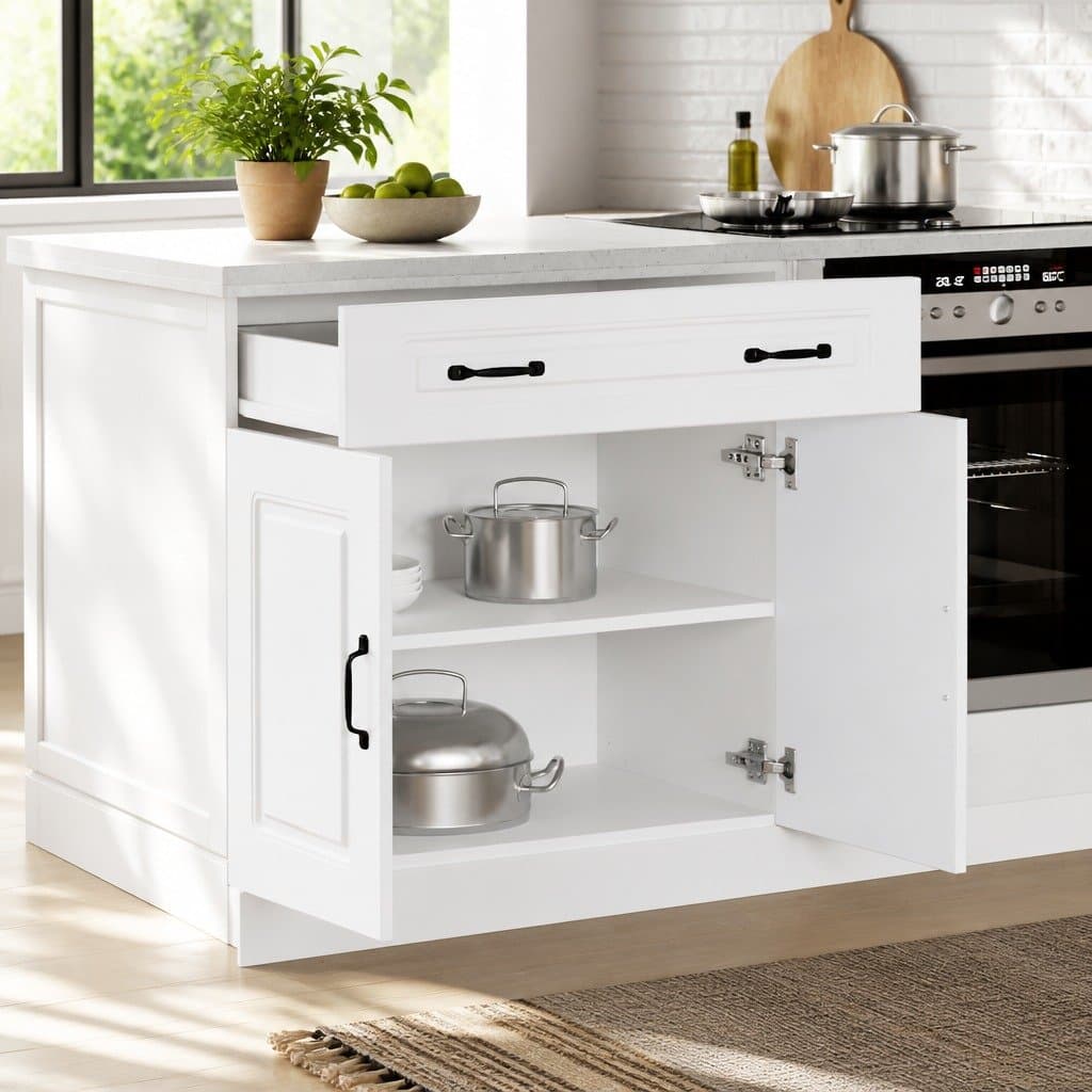 High Gloss White Engineered Wood Kitchen Storage Cabinet