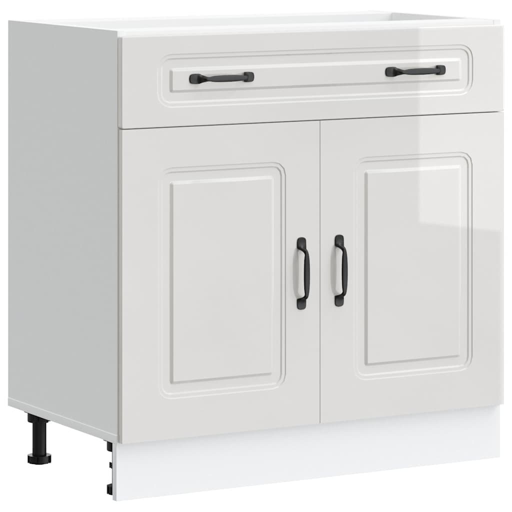 High Gloss White Engineered Wood Kitchen Storage Cabinet