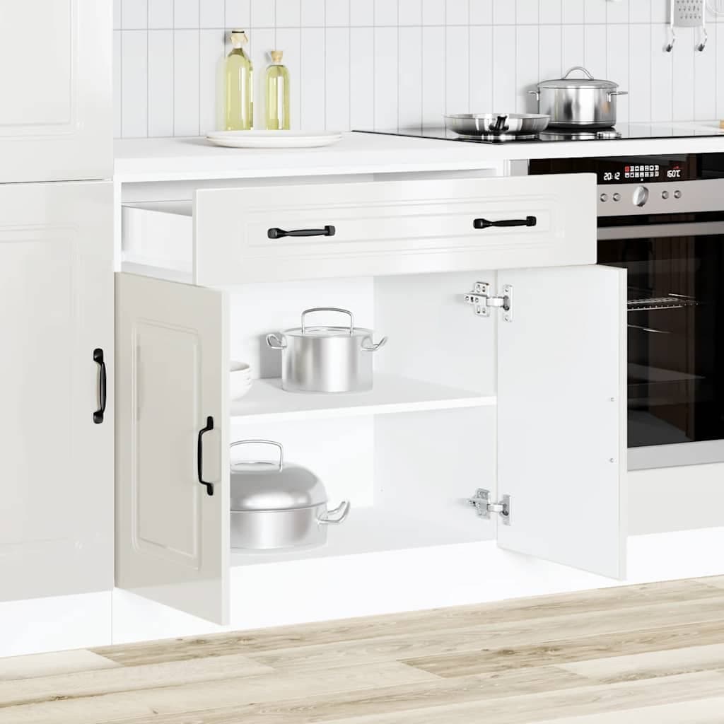 High Gloss White Engineered Wood Kitchen Storage Cabinet