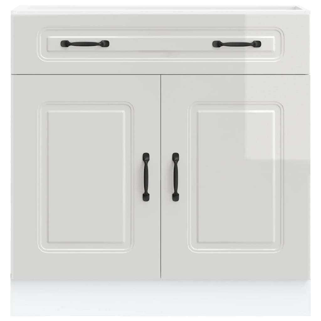 High Gloss White Engineered Wood Kitchen Storage Cabinet