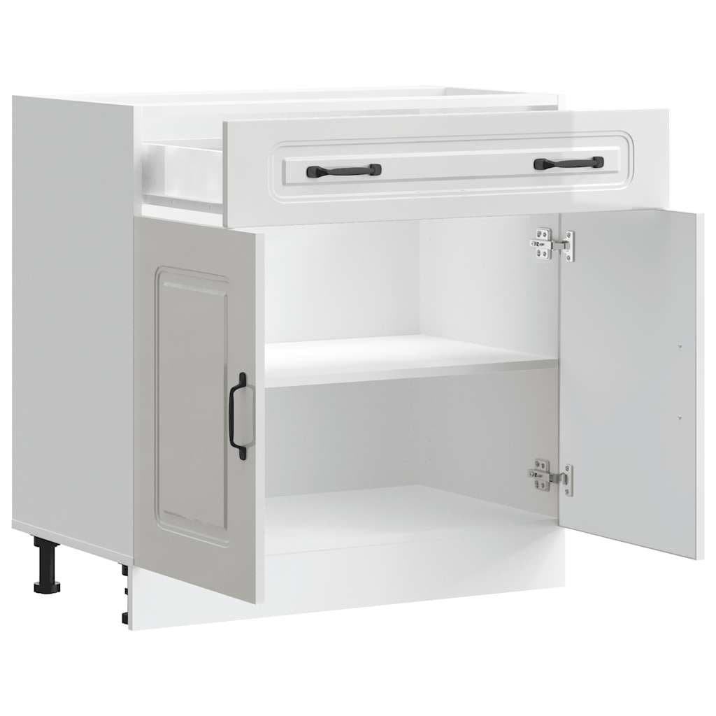 High Gloss White Engineered Wood Kitchen Storage Cabinet