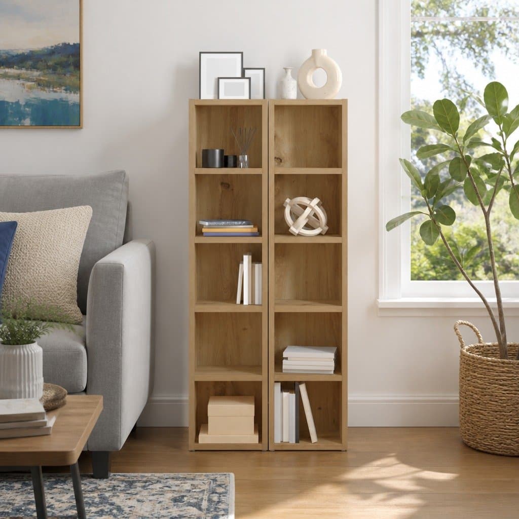 Engineered Wood CD Storage Cabinet with 5 Compartments
