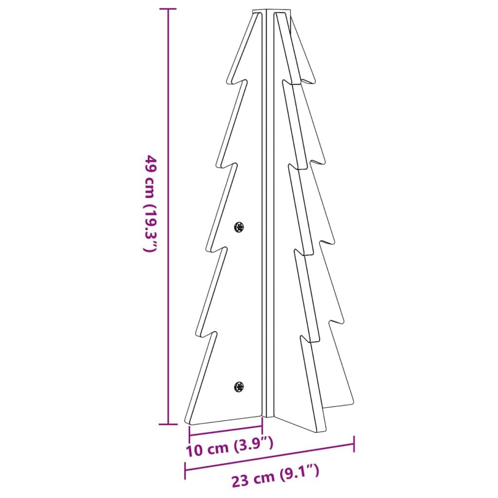 49cm Natural Pine Wooden Christmas Tree Decoration