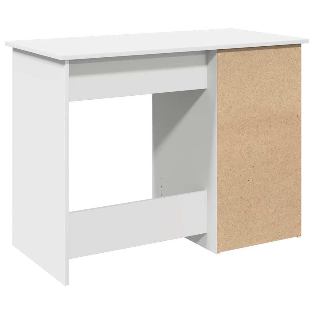 Engineered Wood White Desk with Ample Storage 102x50x75cm