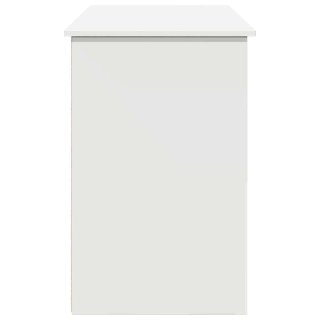 Engineered Wood White Desk with Ample Storage 102x50x75cm