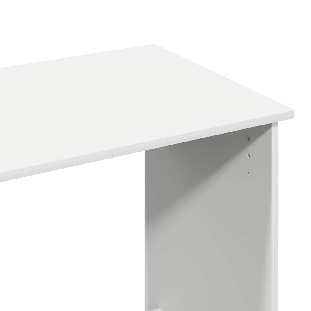 Engineered Wood White Desk with Ample Storage 102x50x75cm