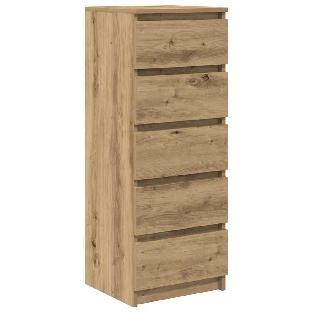 Brown Engineered Wood Sideboard with Drawers