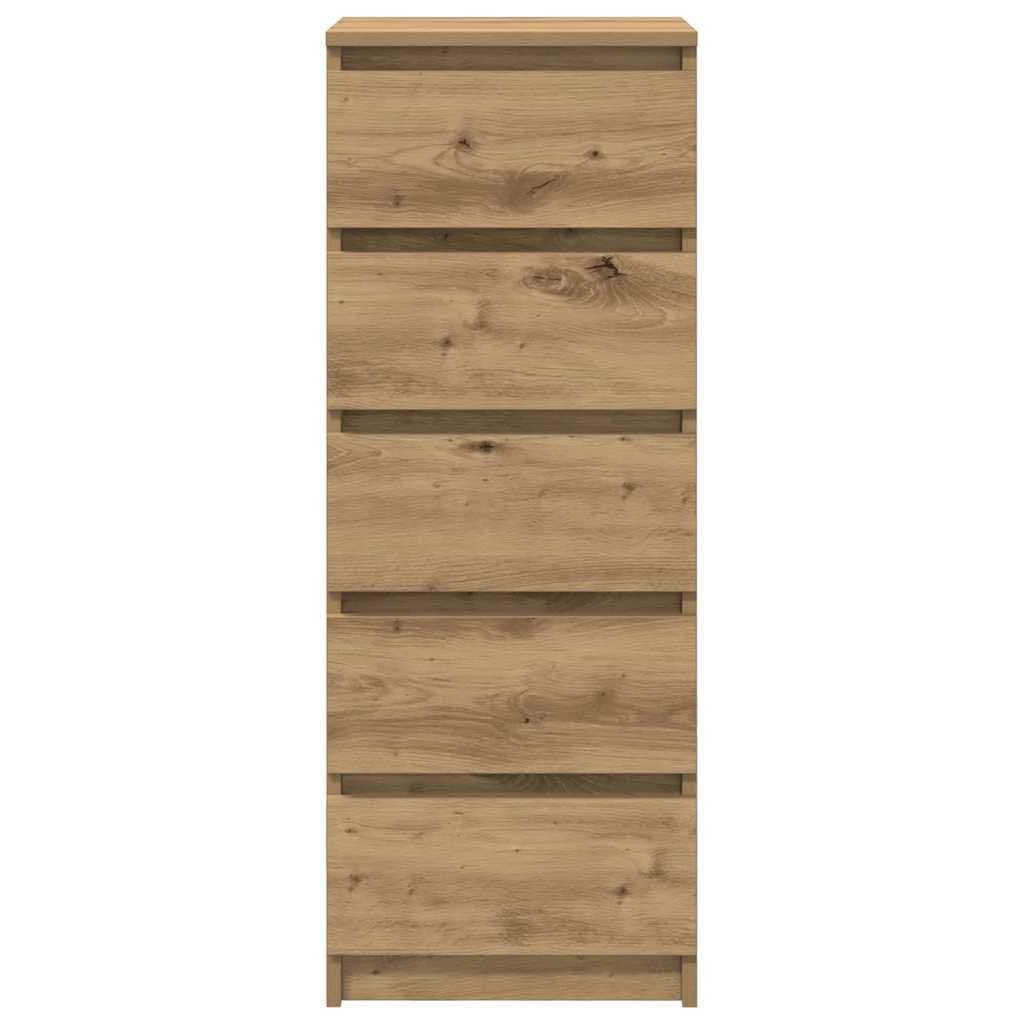 Brown Engineered Wood Sideboard with Drawers