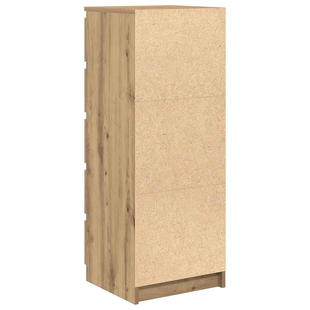 Brown Engineered Wood Sideboard with Drawers