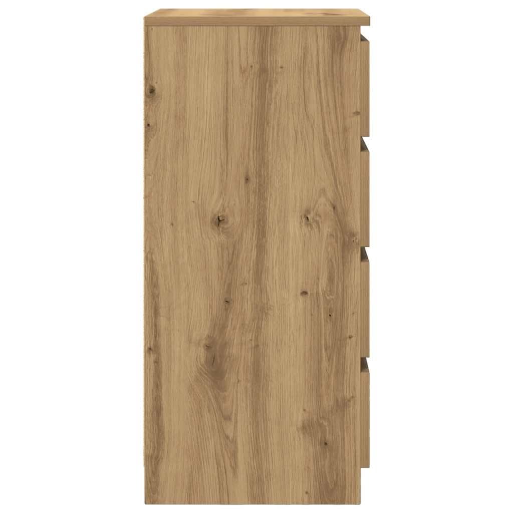 Brown Engineered Wood Sideboard with Drawers