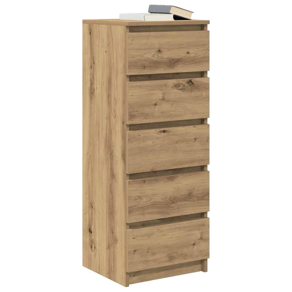 Brown Engineered Wood Sideboard with Drawers