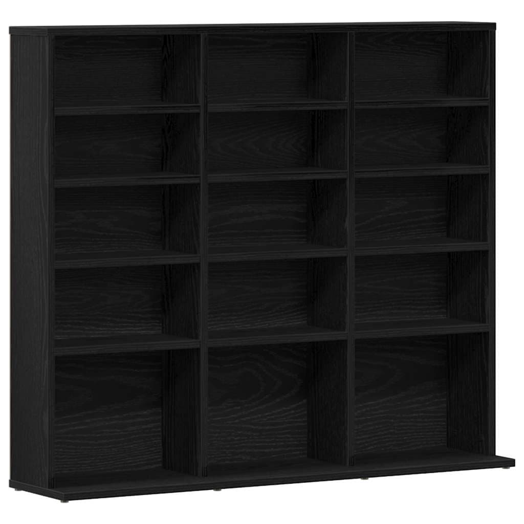 Black Oak CD Cabinet 100x23x89.5cm Media Organiser