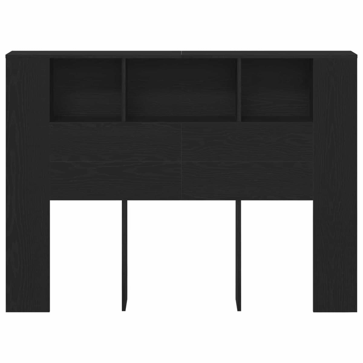 Headboard Cabinet with Storage Wall-Mounted Modern Minimalist Design Black Oak