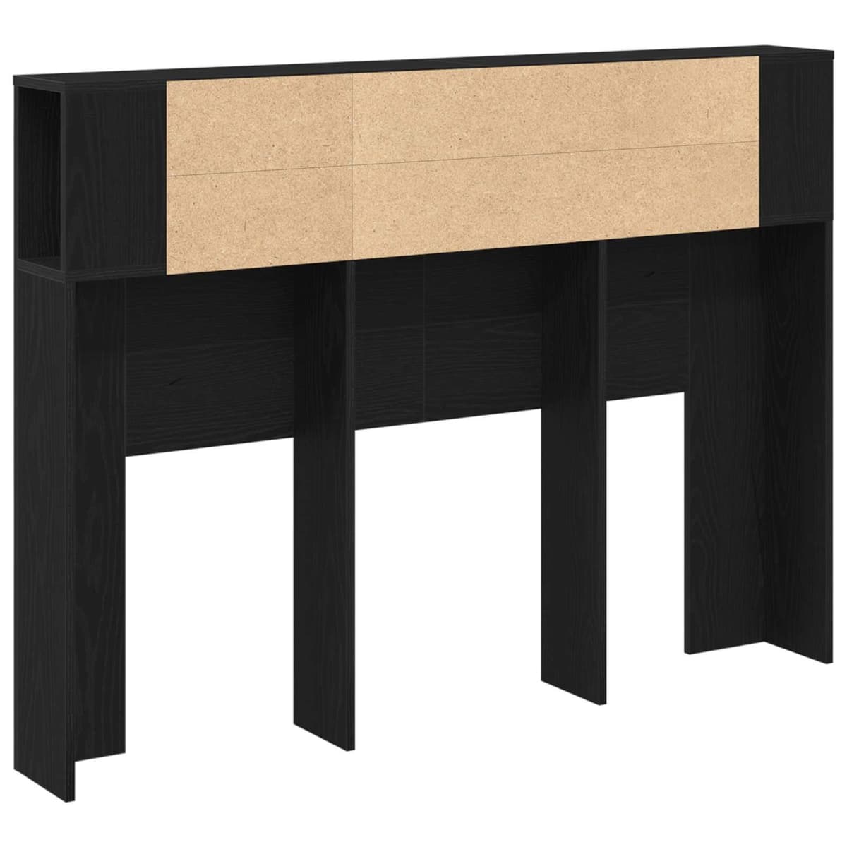 Headboard Cabinet with Storage Wall-Mounted Modern Minimalist Design Black Oak
