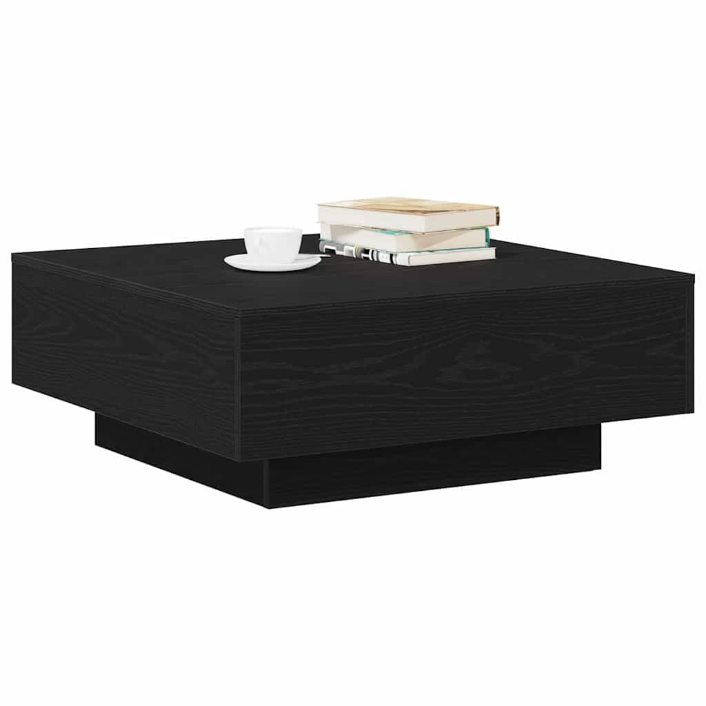 Black Oak Coffee Table 80x80x31cm with Engineered Wood Build