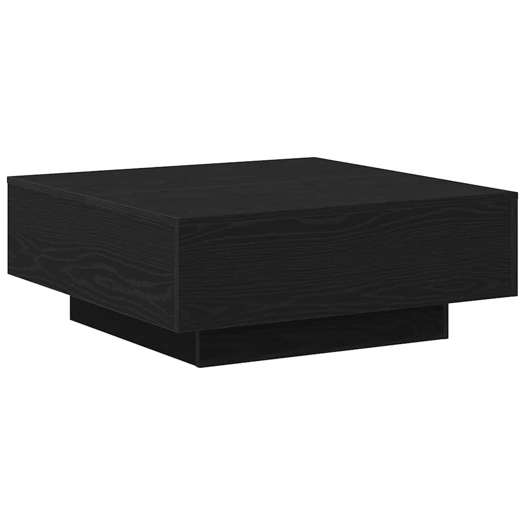 Black Oak Coffee Table 80x80x31cm with Engineered Wood Build