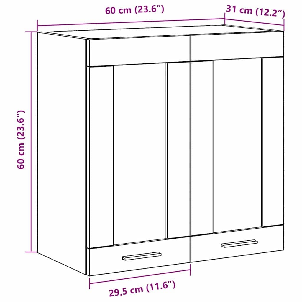 Engineered Wood Hanging Kitchen Cabinet in Black Oak