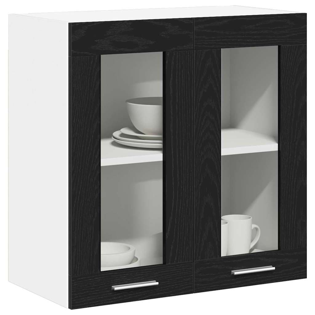 Engineered Wood Hanging Kitchen Cabinet in Black Oak